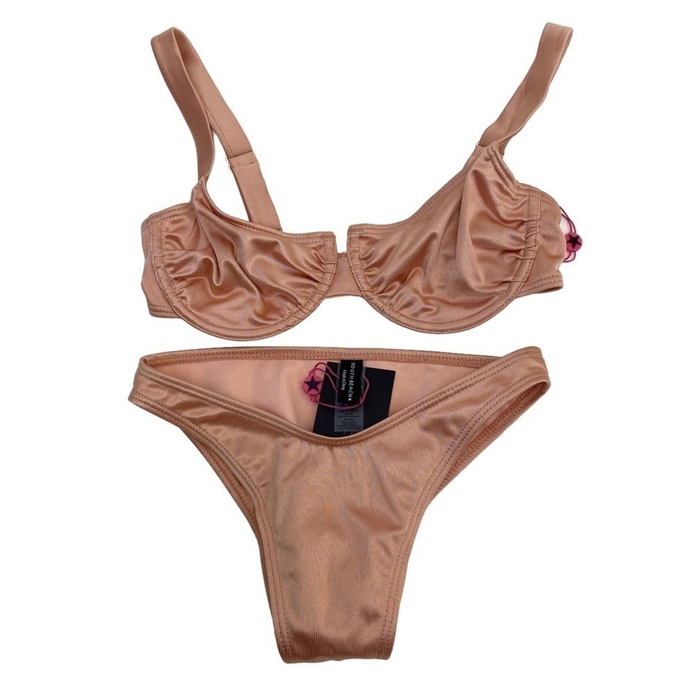 NWT South Beach Bikini Size 4 Peach Pink Swimwear